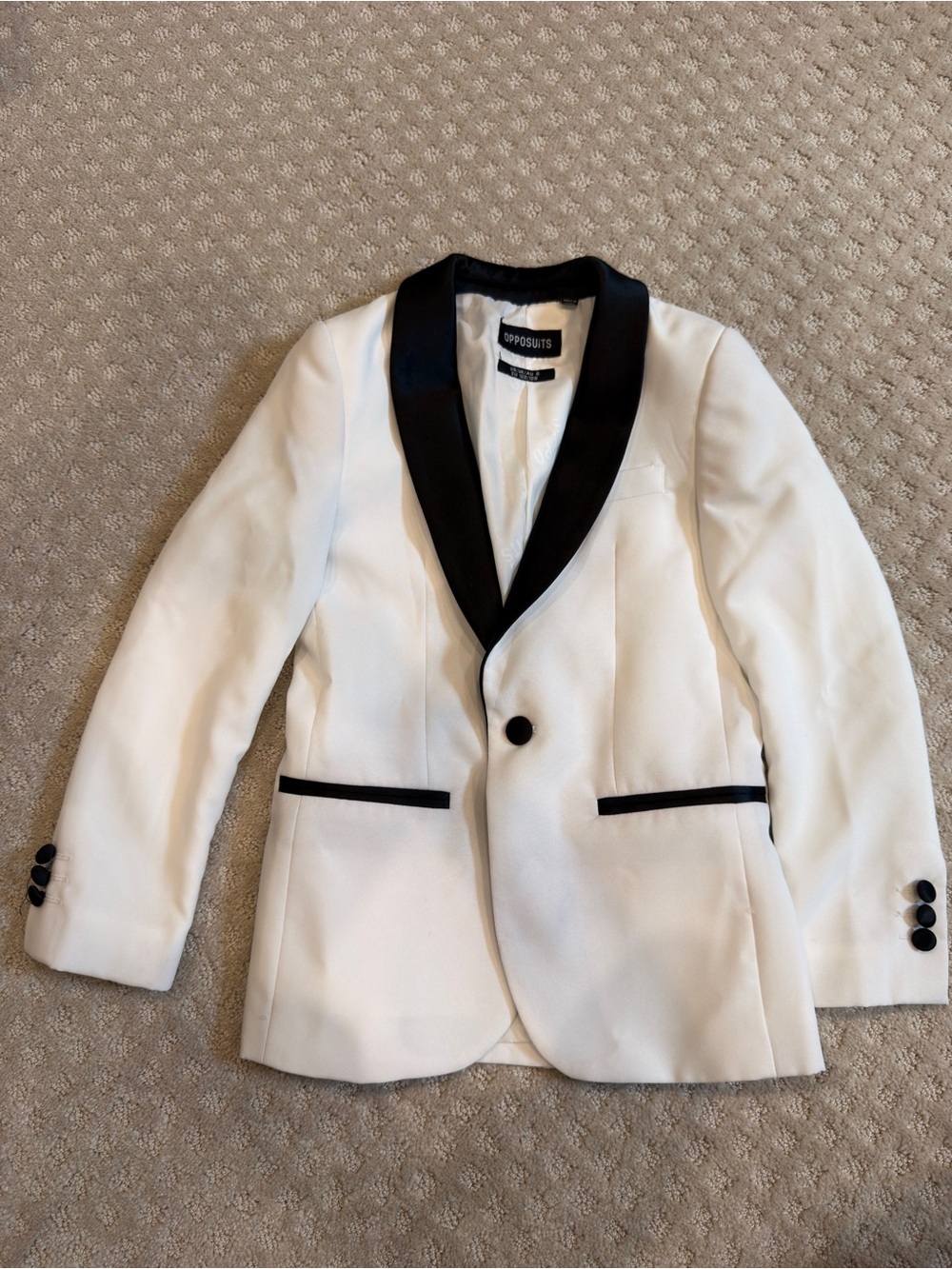 Boys Opposuits White Blazer with Black Trim